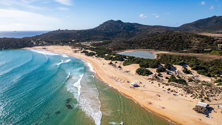 Aerial view of Su Giudeu beach, Sardinia — © Shutterstock / tabaro