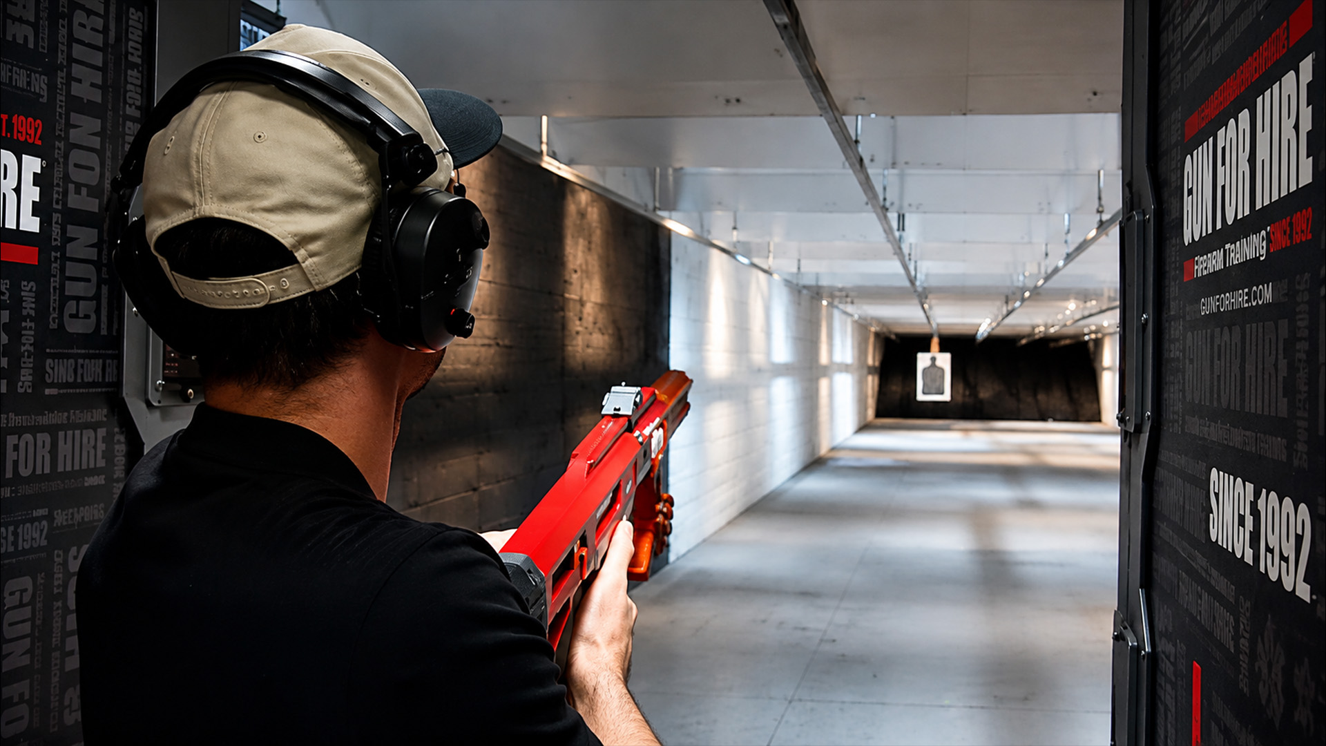 He tested a toy blaster at a real shooting range
