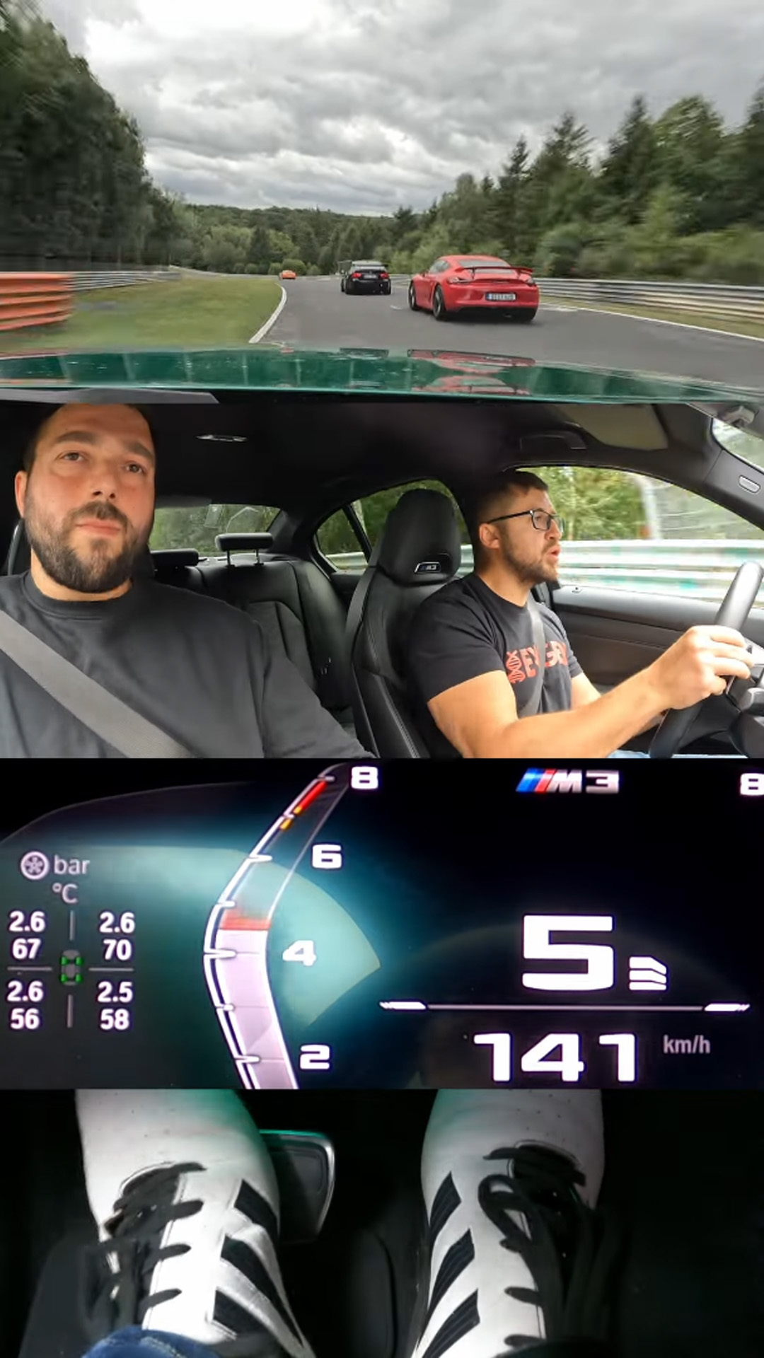 High speed racing action on track