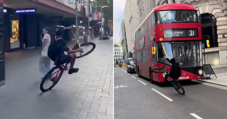 Young boys are terrorising vehicles and pedestrians (Picture: Tiktok)
