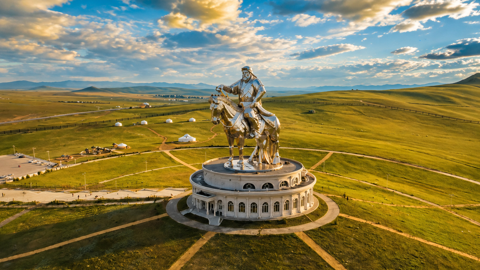 Genghis Khan towering above Mongolia’s endless steppe