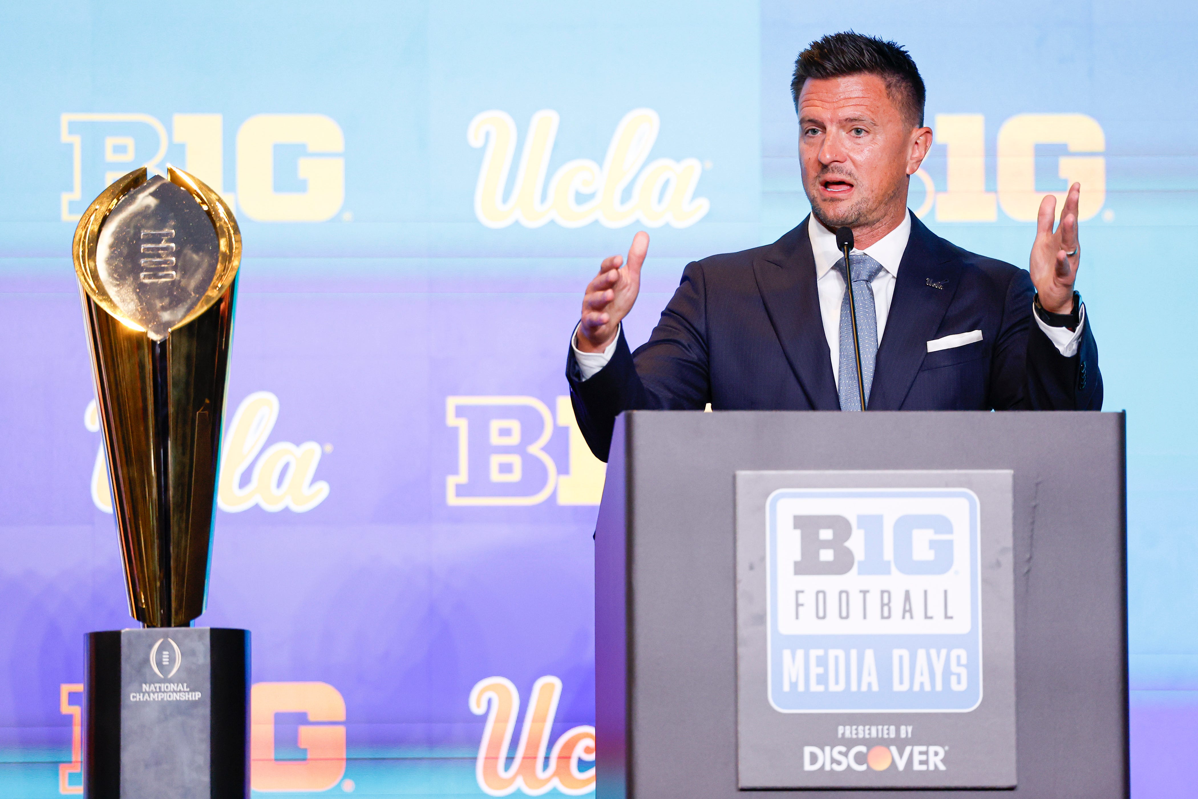 UCLA coach Bob Chesney compares college football to Triple-A baseball
