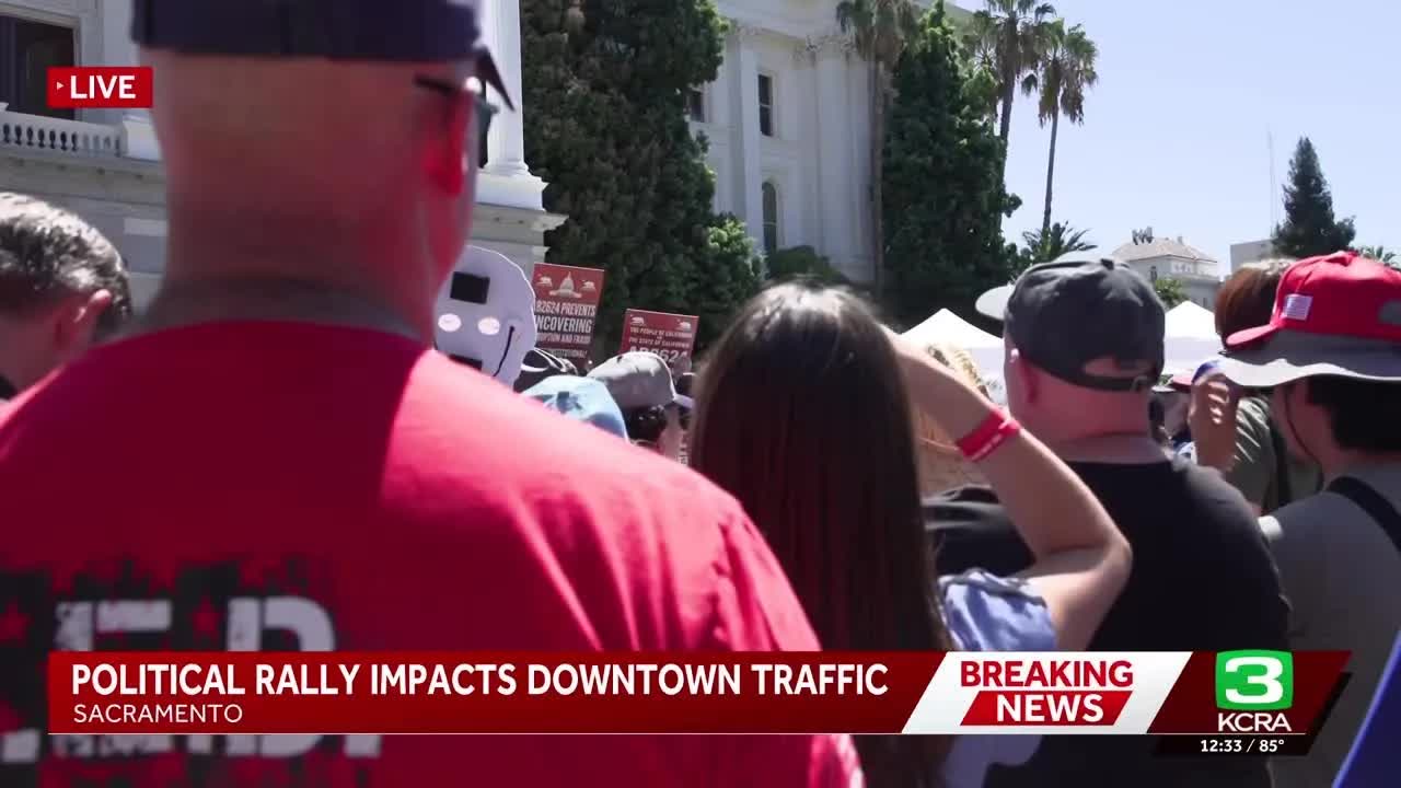 Permitted political rally disrupts Sacramento traffic