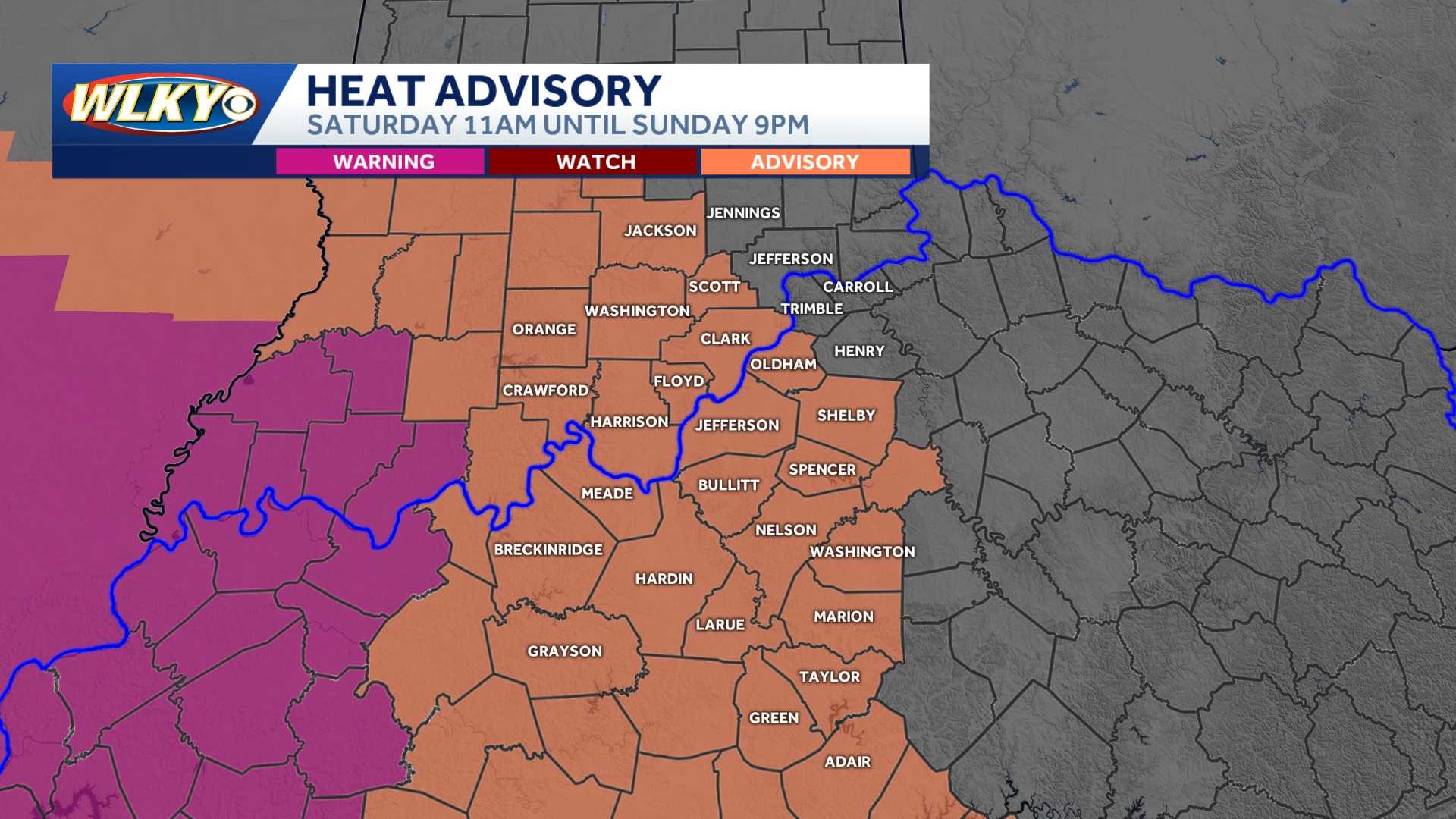Dangerously hot this weekend with heat advisories Saturday & Sunday