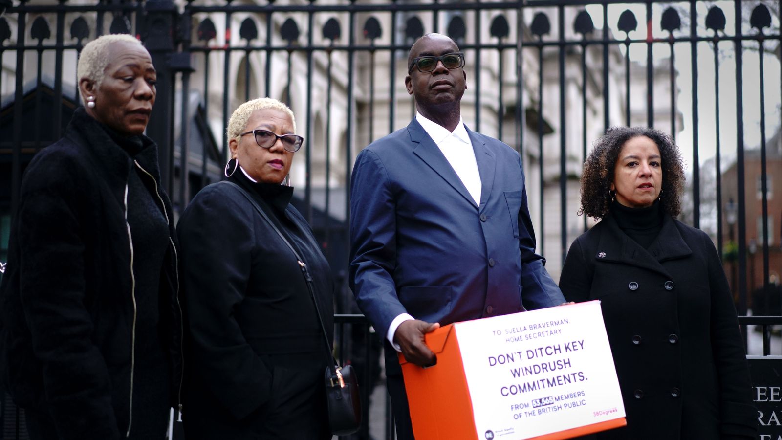 Windrush campaigner Sir Patrick Vernon (second from right). Pic: PA