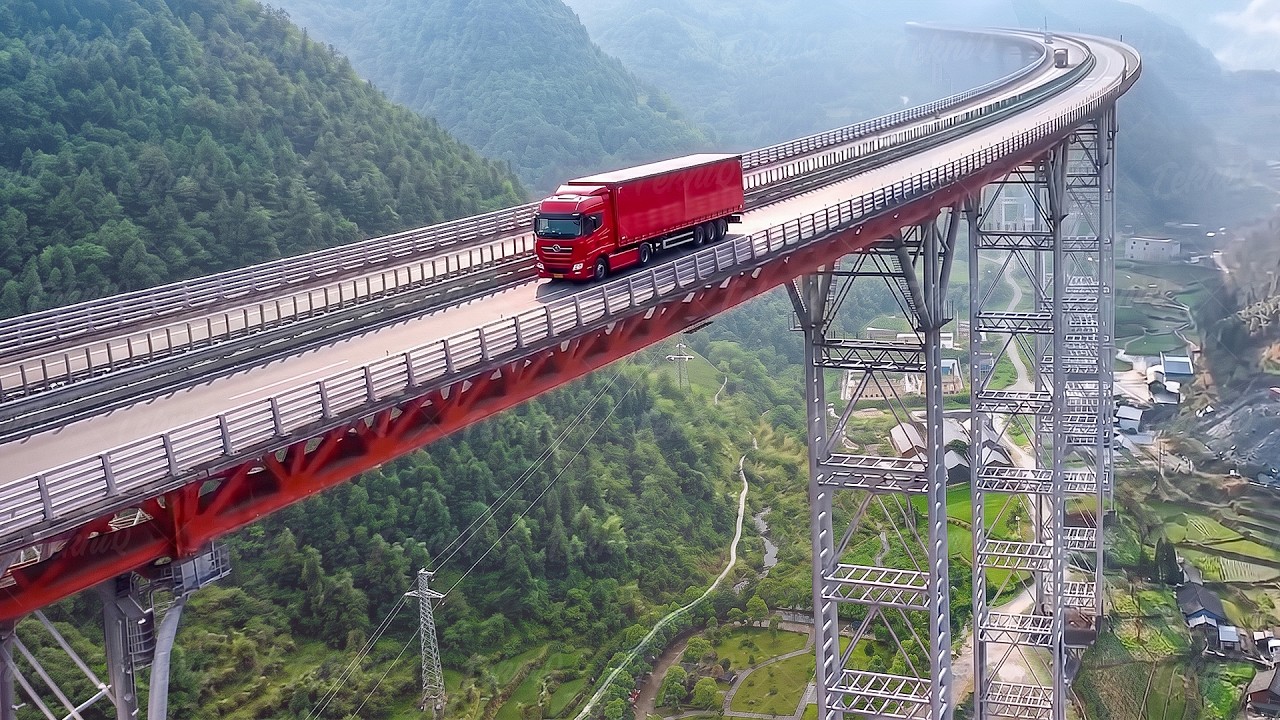 Riding China's craziest tallest highway bridge