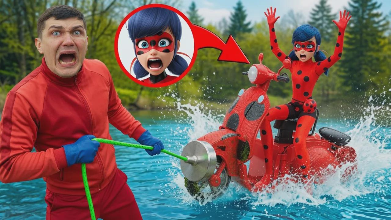 We found LADYBUG underwater while magnet fishing! Cat Noir and Ladybug ...
