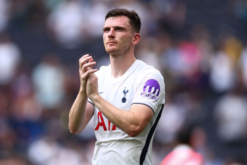 LONDON, ENGLAND - AUGUST 15: Andy Robertson of Tottenham Hotspur during the during the pre-season friendly match between Tottenham Hotspur and TSG Hoffenheim at Tottenham Hotspur Stadium on August 15, 2026 in London, England. (Photo by Marc Atkins/Getty Images)