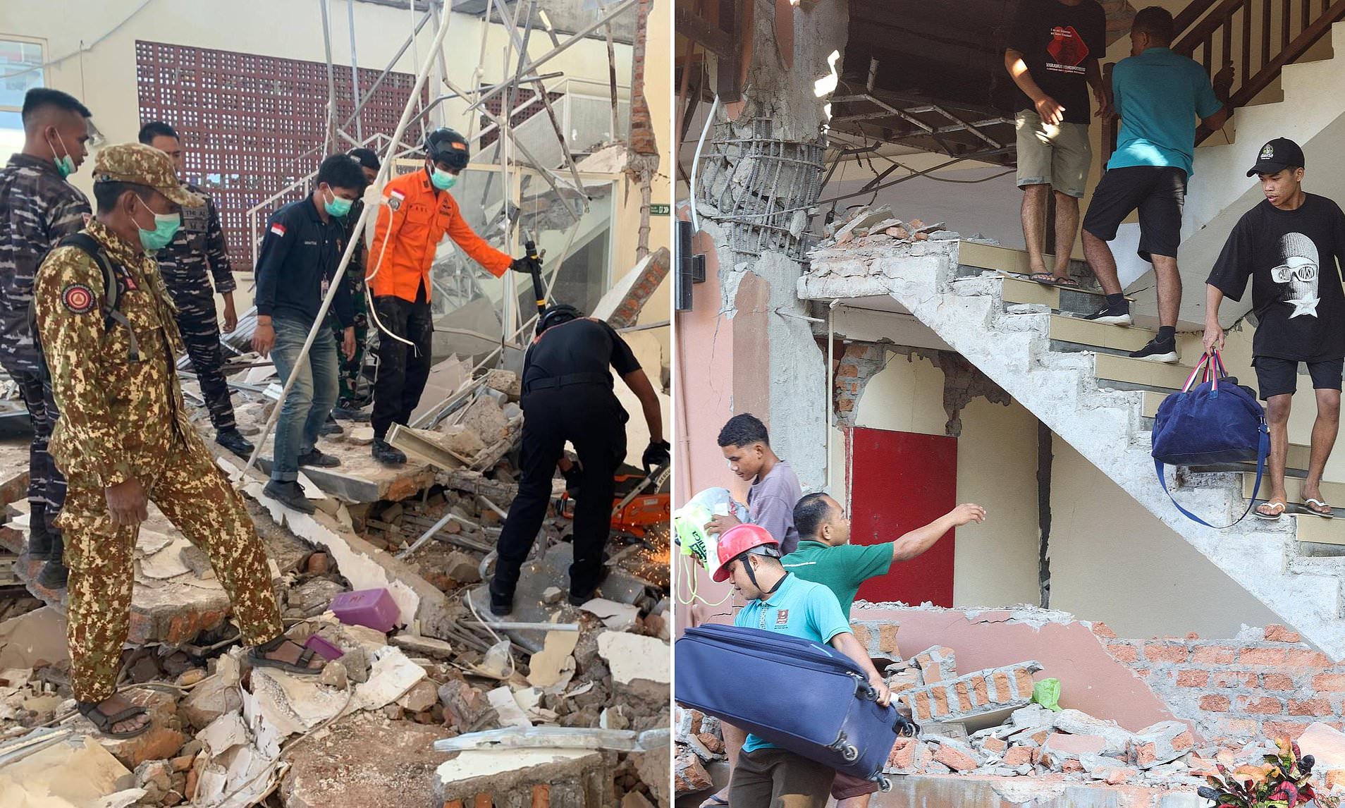 Indonesian rescuers rush to save earthquake victims trapped in the ...