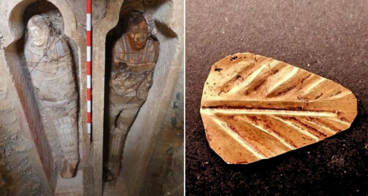 Archaeologists in Egypt unearth two mummies with golden tongues
