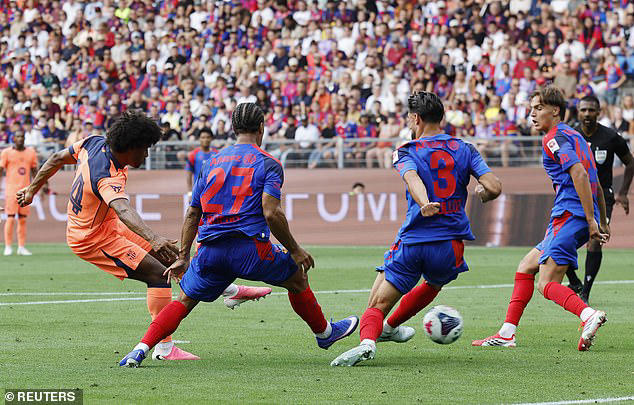 Fellow new signing Karim Adeyemi was on target in Barcelona's 5-2 victory over Basel