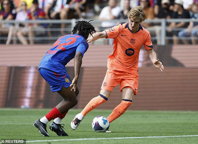 The £70m summer signing from Newcastle caught the eye during the first half of the match