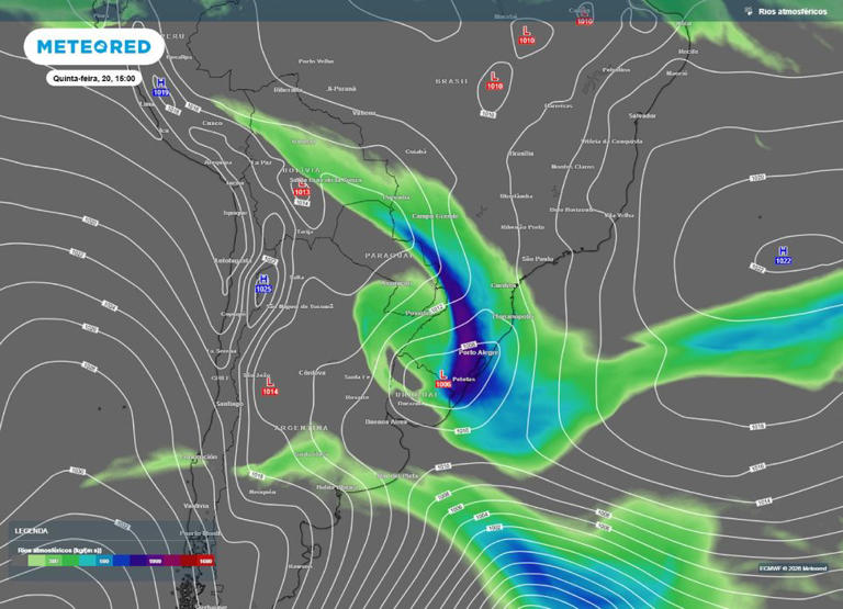 Um ciclone vai se formar nesta semana sobre a Região Sul trazendo chuvas intensas, tempestades severas e rajadas de ventos de 100 km/h.