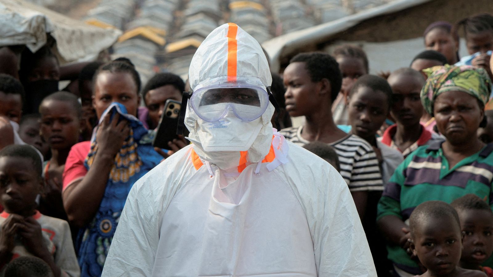 A health worker in the Democratic Republic of the Congo. Pic: Reuters