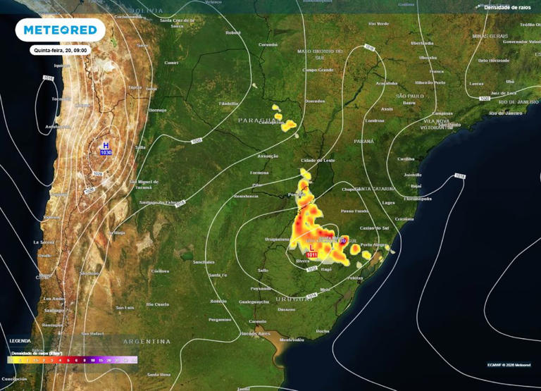 Alerta de tempestade severas já madrugada e manhã da quinta-feira, 20 de agosto.