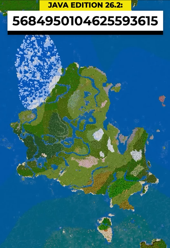 The small Minecraft continent island seed