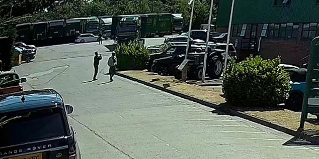 Footage shown to the Daily Mail showed the pair emerging from a heavy goods truck that had travelled from Calais to Dover then finally Northampton last Friday, on August 7