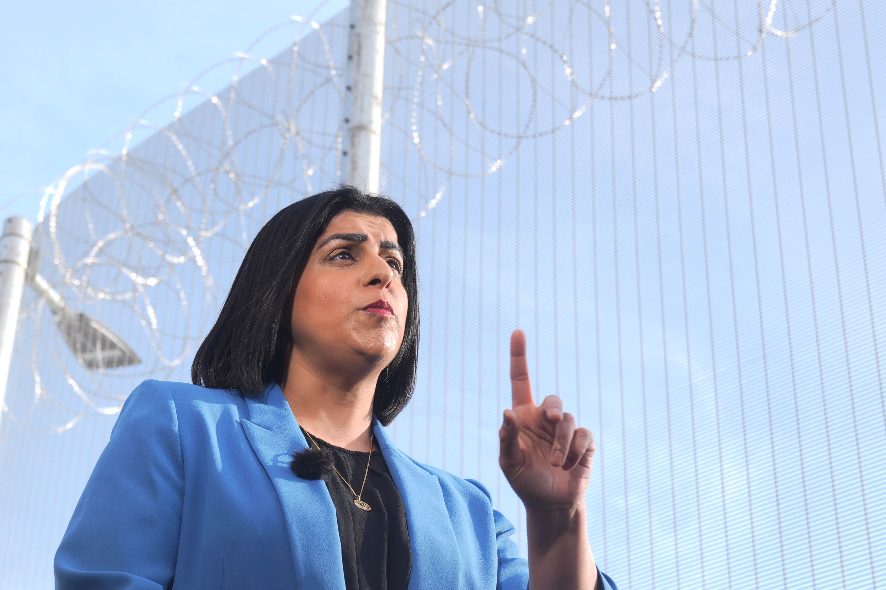 Justice Secretary Shabana Mahmood speaking during the official opening of HMP Millsike – the new Category C jail in Yorkshire which will deliver 1,500 prison places. (PA)