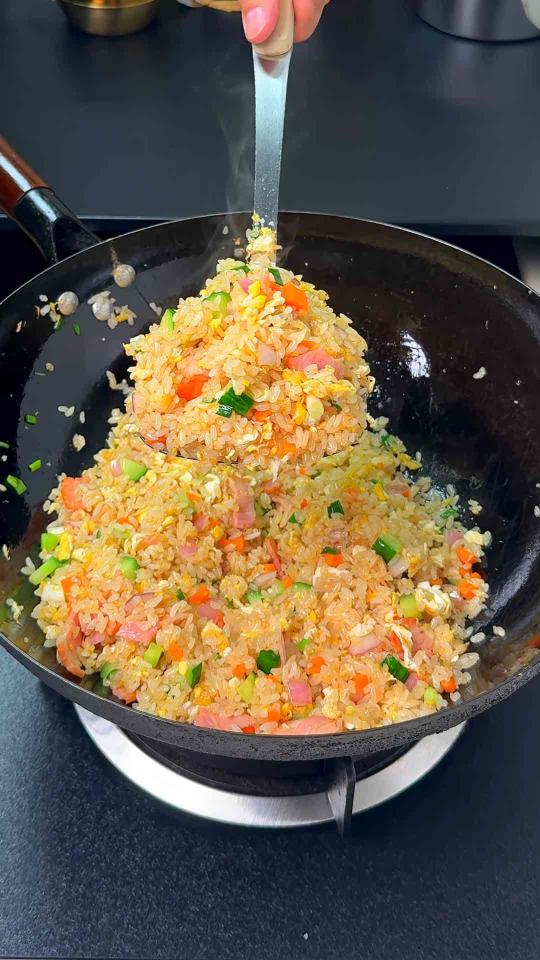 Quick bacon fried rice for an easy homemade meal