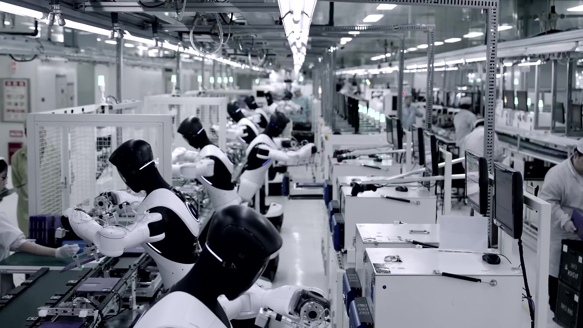 Humanoid robots on a real production line AGIBOT livestream
