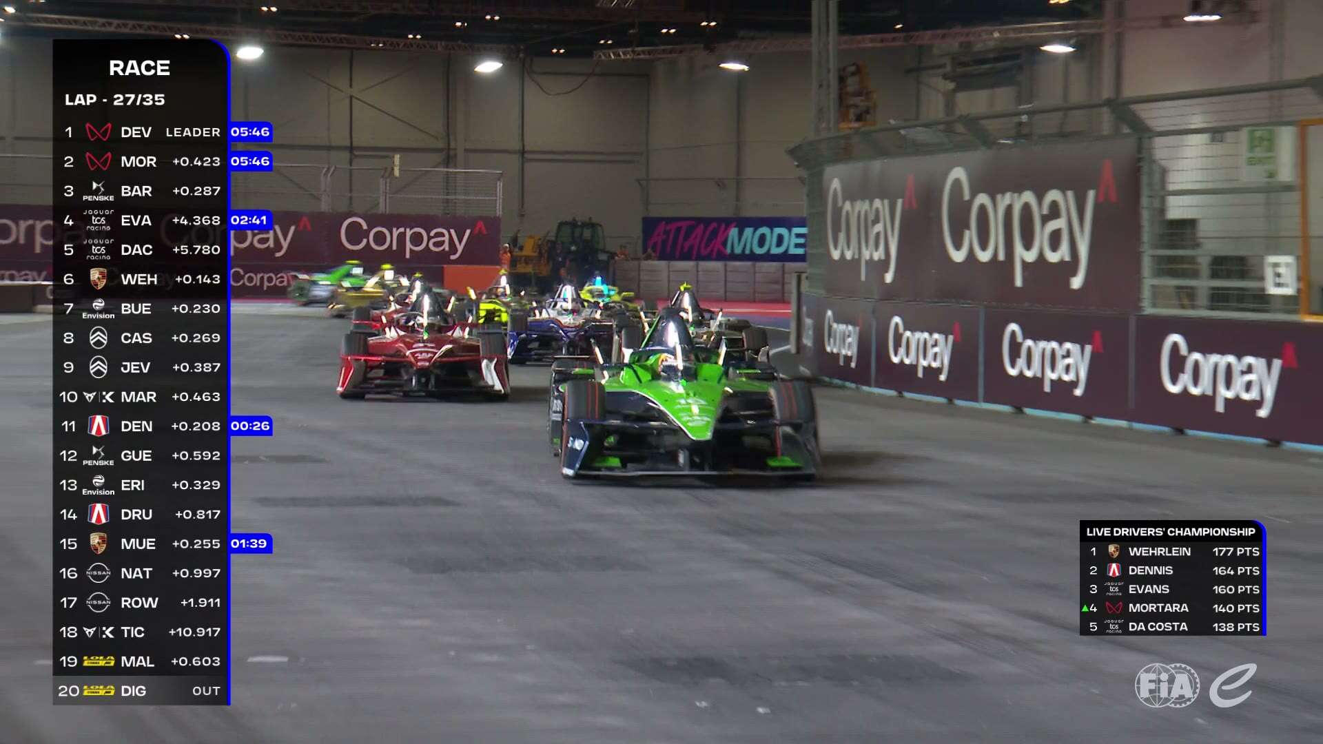 Wehrlein caught up in chaos at London E-Prix