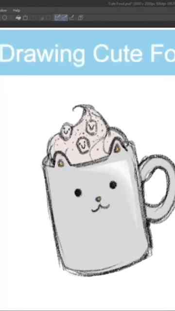 How to draw a cute ice cream cone step by step