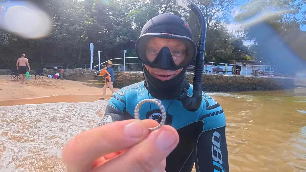 One lucky dive turned up a diamond ring worth a car