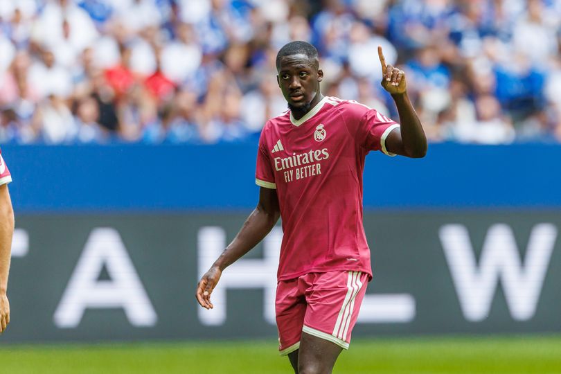 Ibrahima Konate gestures during the during the Pre-Season Friendly match between FC Schalke 04 and Real Madrid