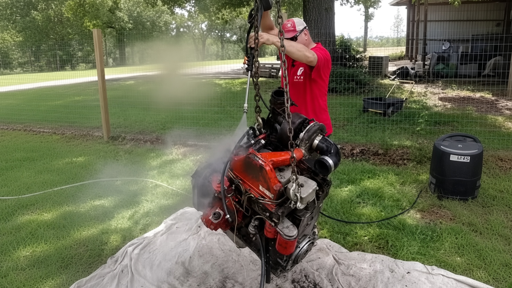 Pressure washing reveals a problem