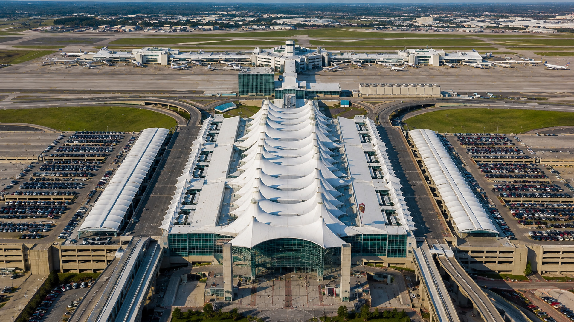 Aerial view of Denver International Airport