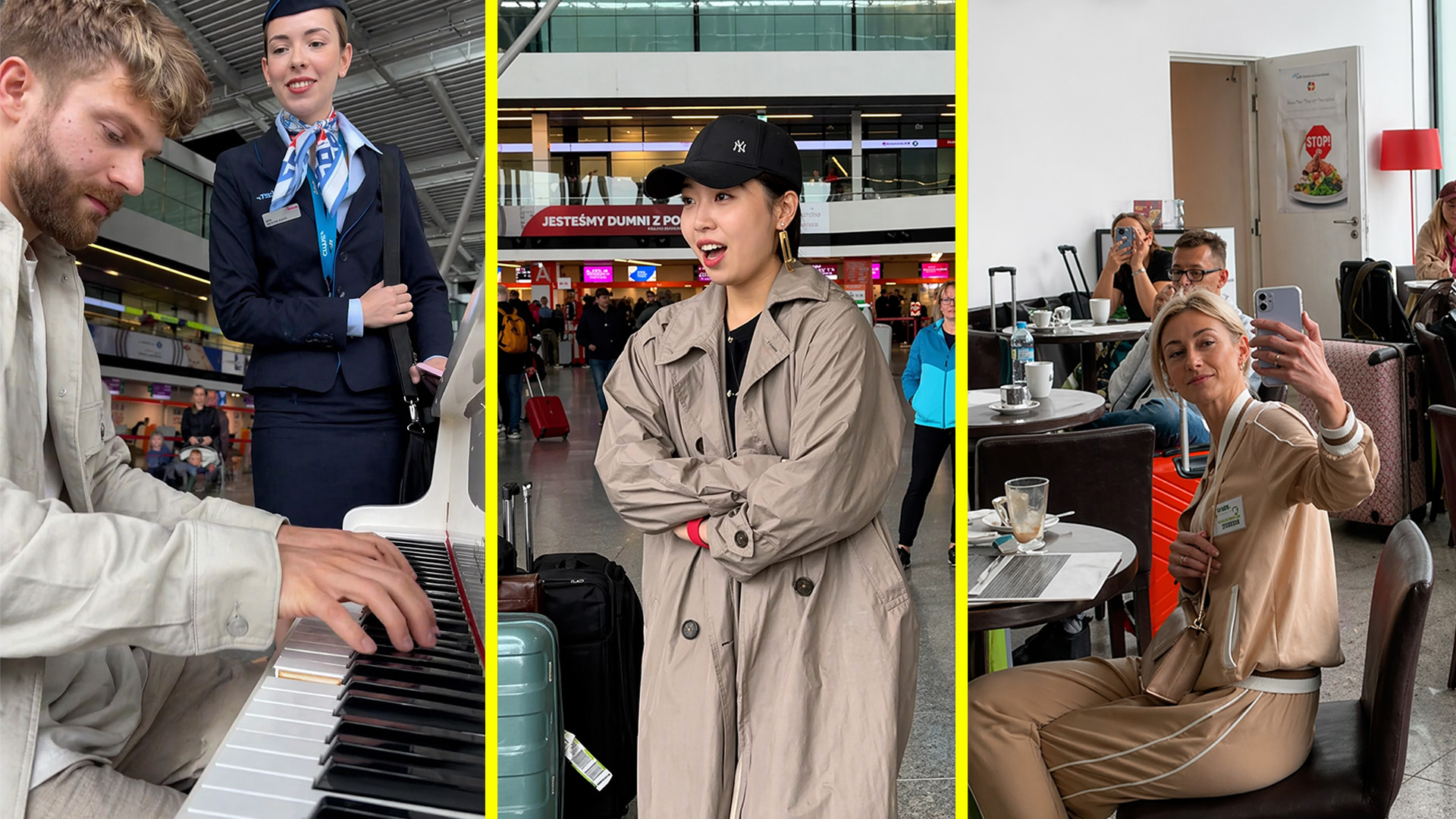 An airport piano performance takes a classical turn