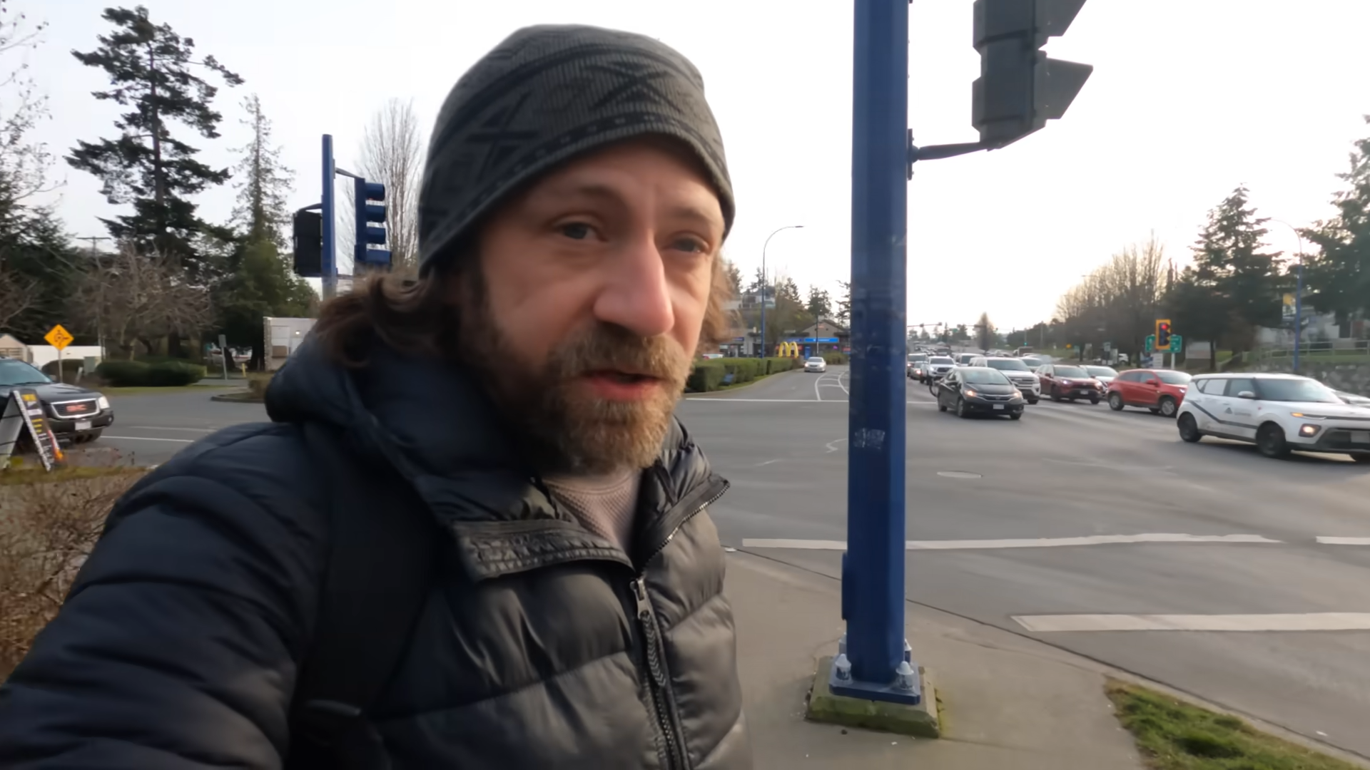 I camped in a bush at the busiest intersection
