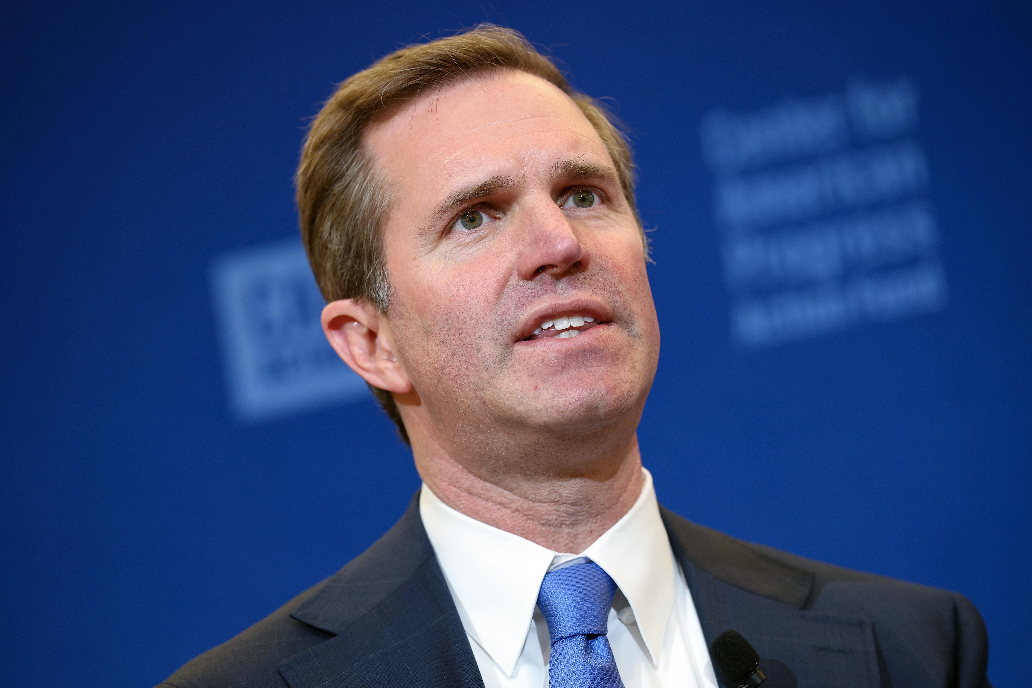 Kentucky Gov. Andy Beshear speaks during an event titled "How Democrats Can Connect with America" at the Center for American Progress on February 19, 2026, in Washington, DC.