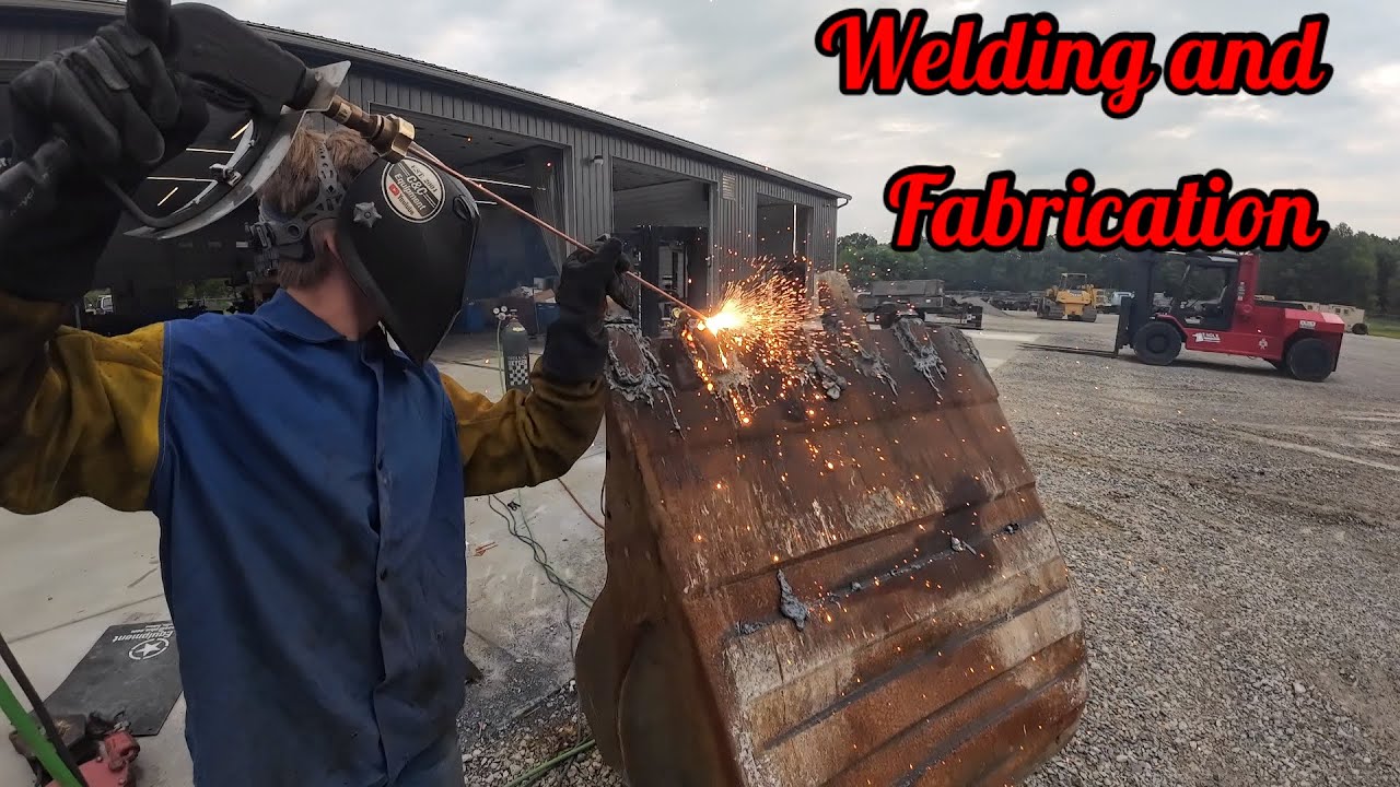 Welding, cutting and fabricating work on excavator bucket and dozer ...