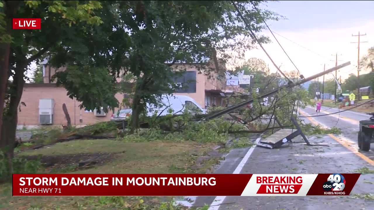 Thunderstorms topple powerlines and trees