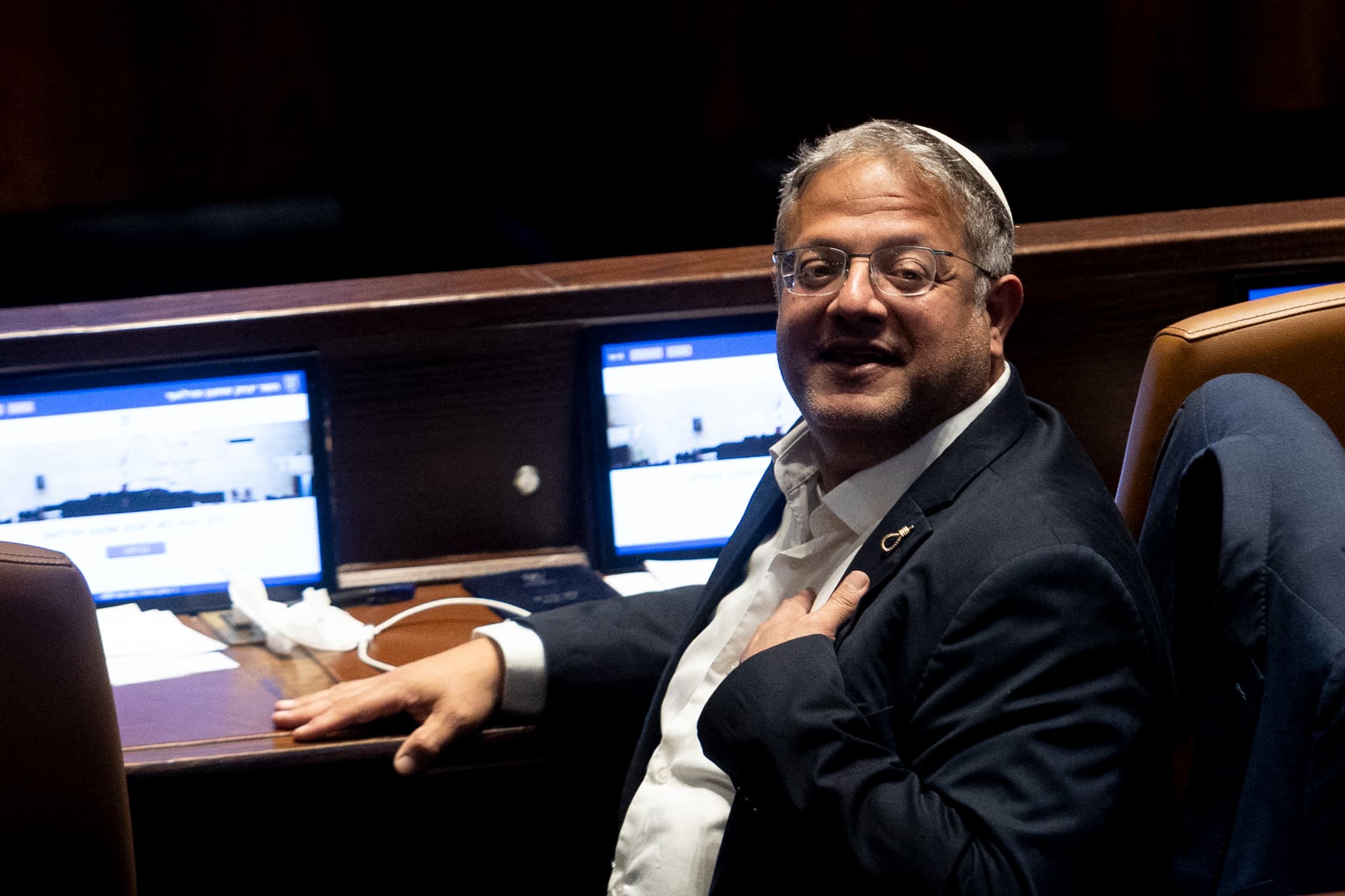 Le ministre israélien de la Sécurité nationale, Itamar Ben Gvir, le 20 mai 2026 à la Knesset