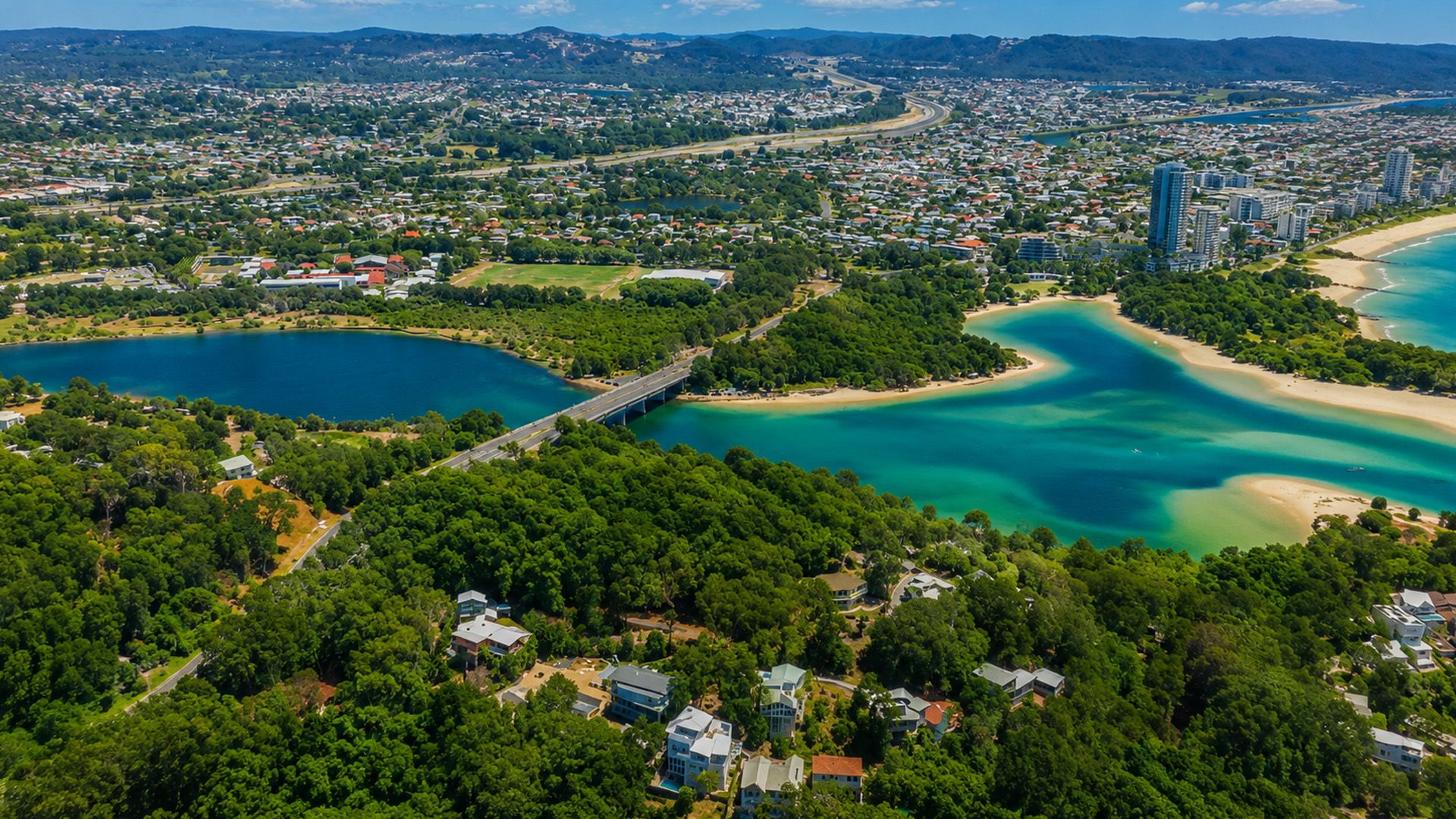 Gold Coast beaches and green coastal views