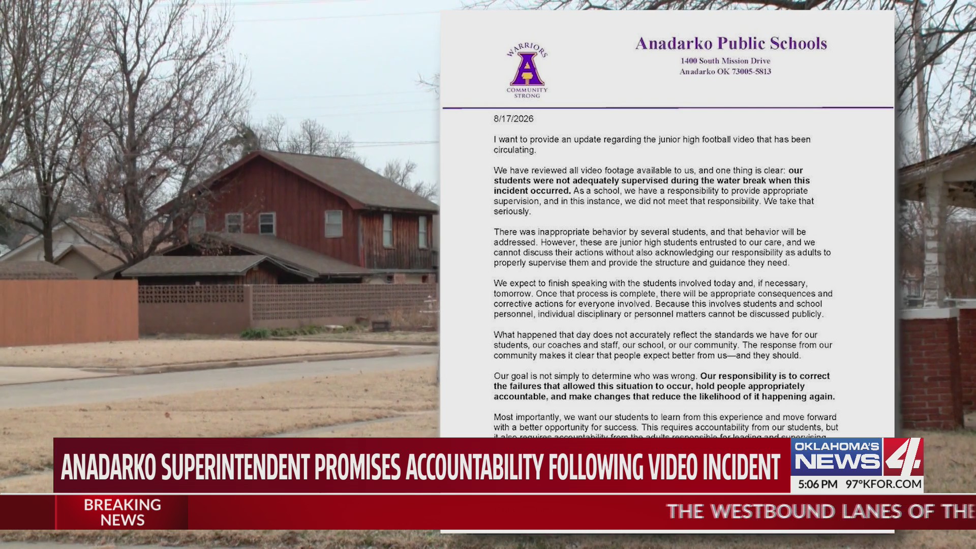 Anadarko Public Schools superintendent speaks out following disturbing ...