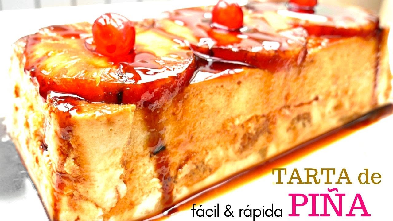 Tarta de piña fácil con un bote de piña