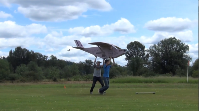 Giant foam RC plane takes flight