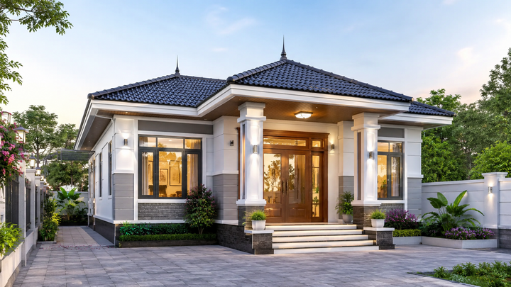 Chi phí xây nhà mái Nhật 1 tầng 2 phòng ngủ 75m² khoảng bao nhiêu?