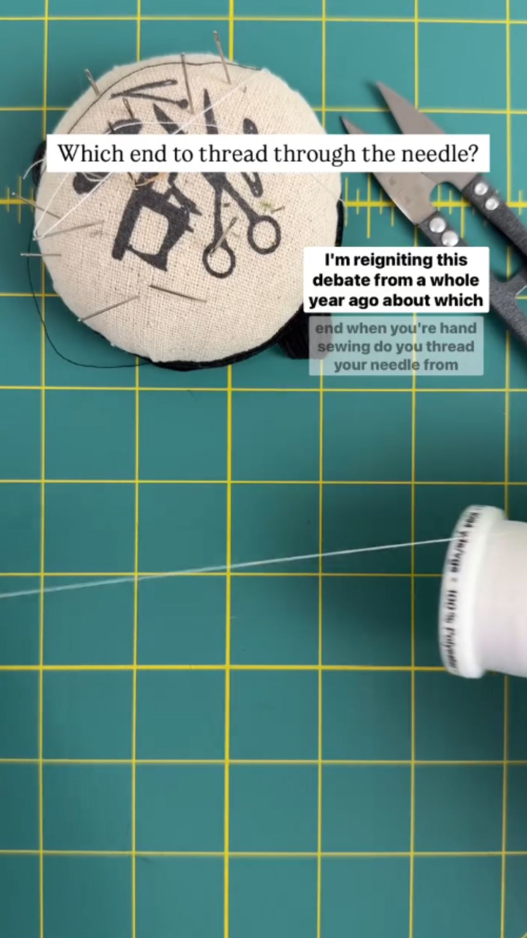 Threading a needle: Which end works best?