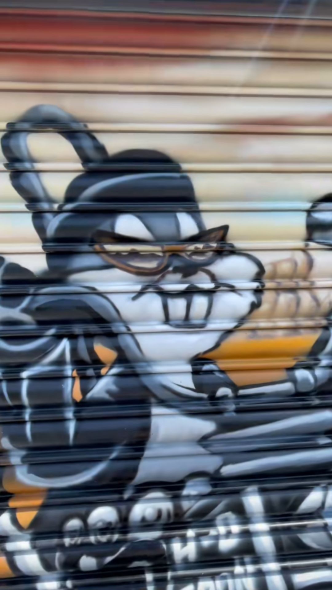 Bugs Bunny and Yosemite Sam roller shutter art