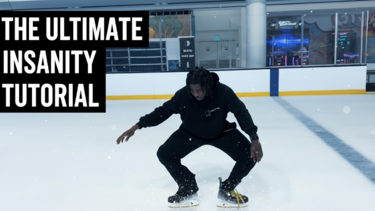 Extreme ice skating skills and advanced moves challenge