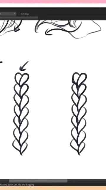 How to draw braids step by step