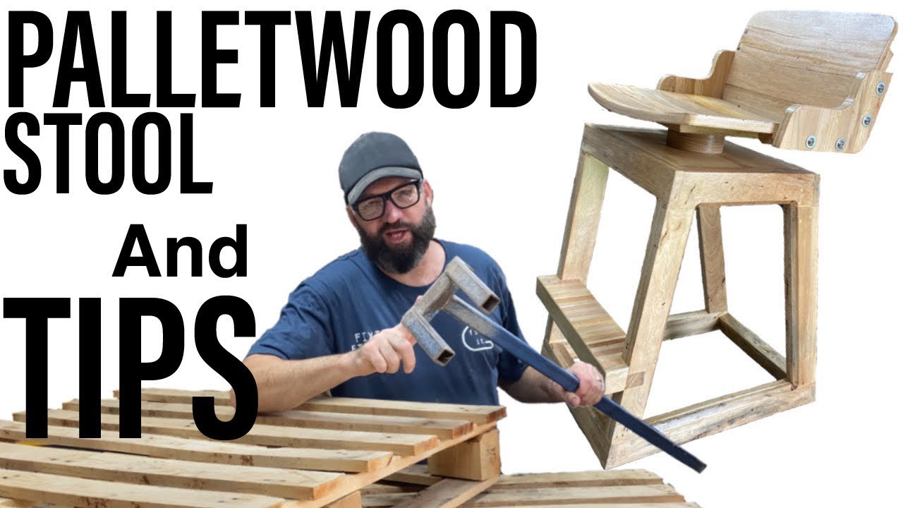 I built a stylish pallet wood stool! 🪑