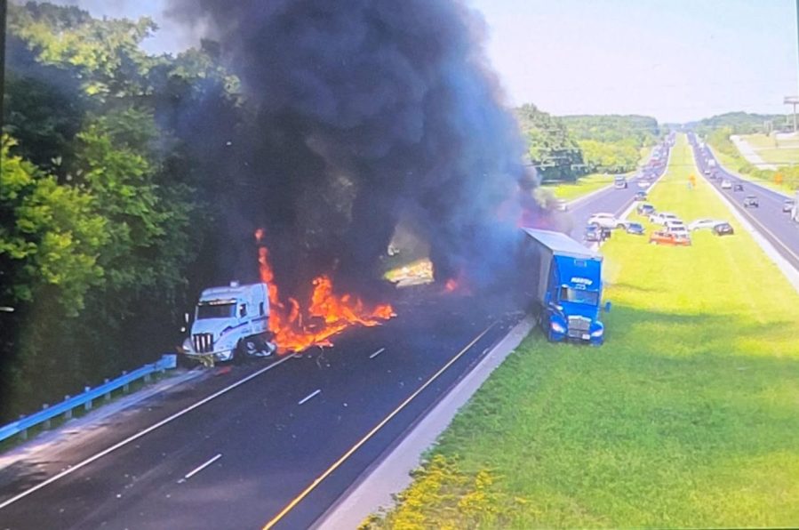 1 dead after fiery semi-truck crash on I-65 in Maury County