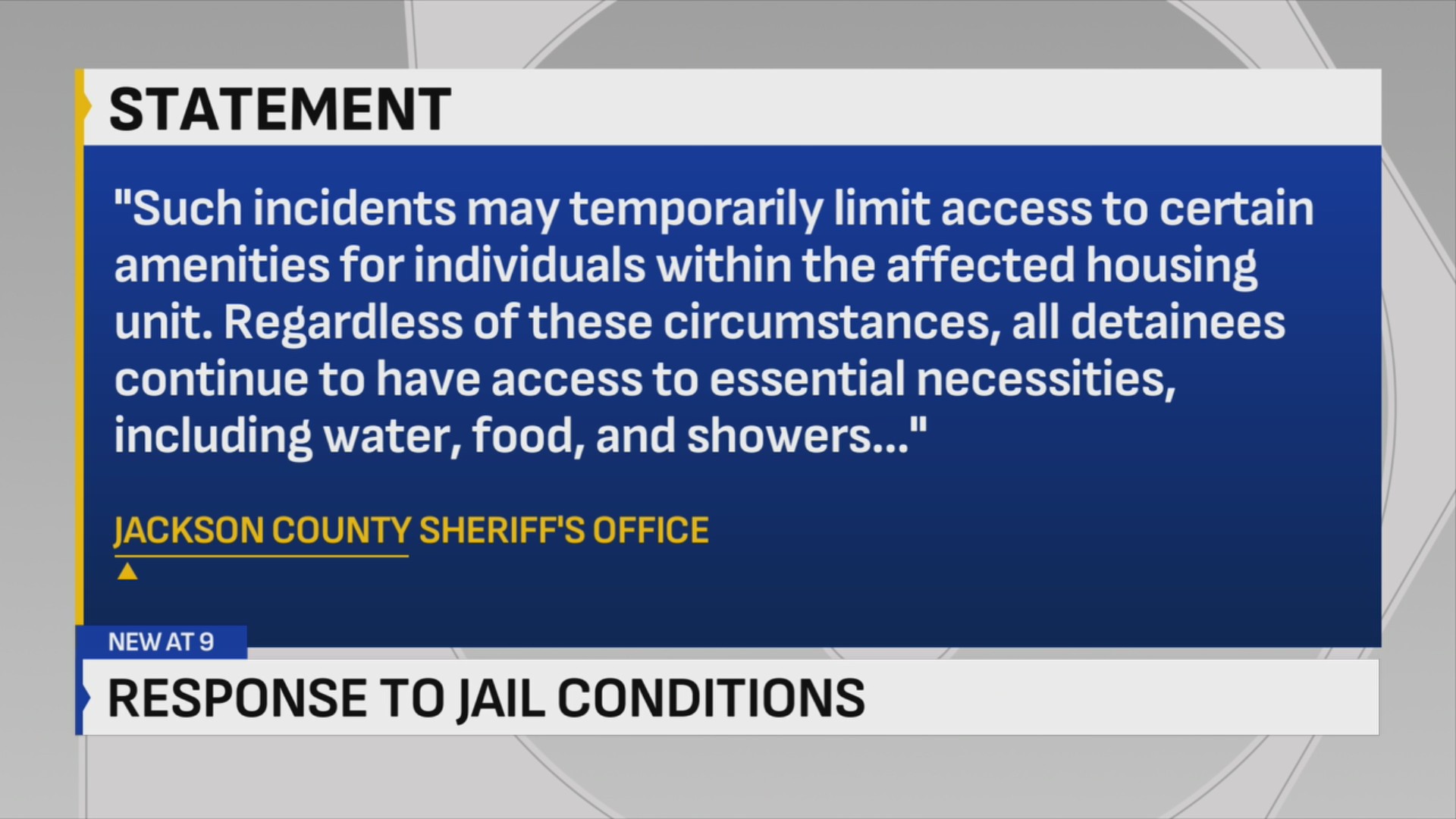Sheriff's office responds to complaints at Jackson County jail
