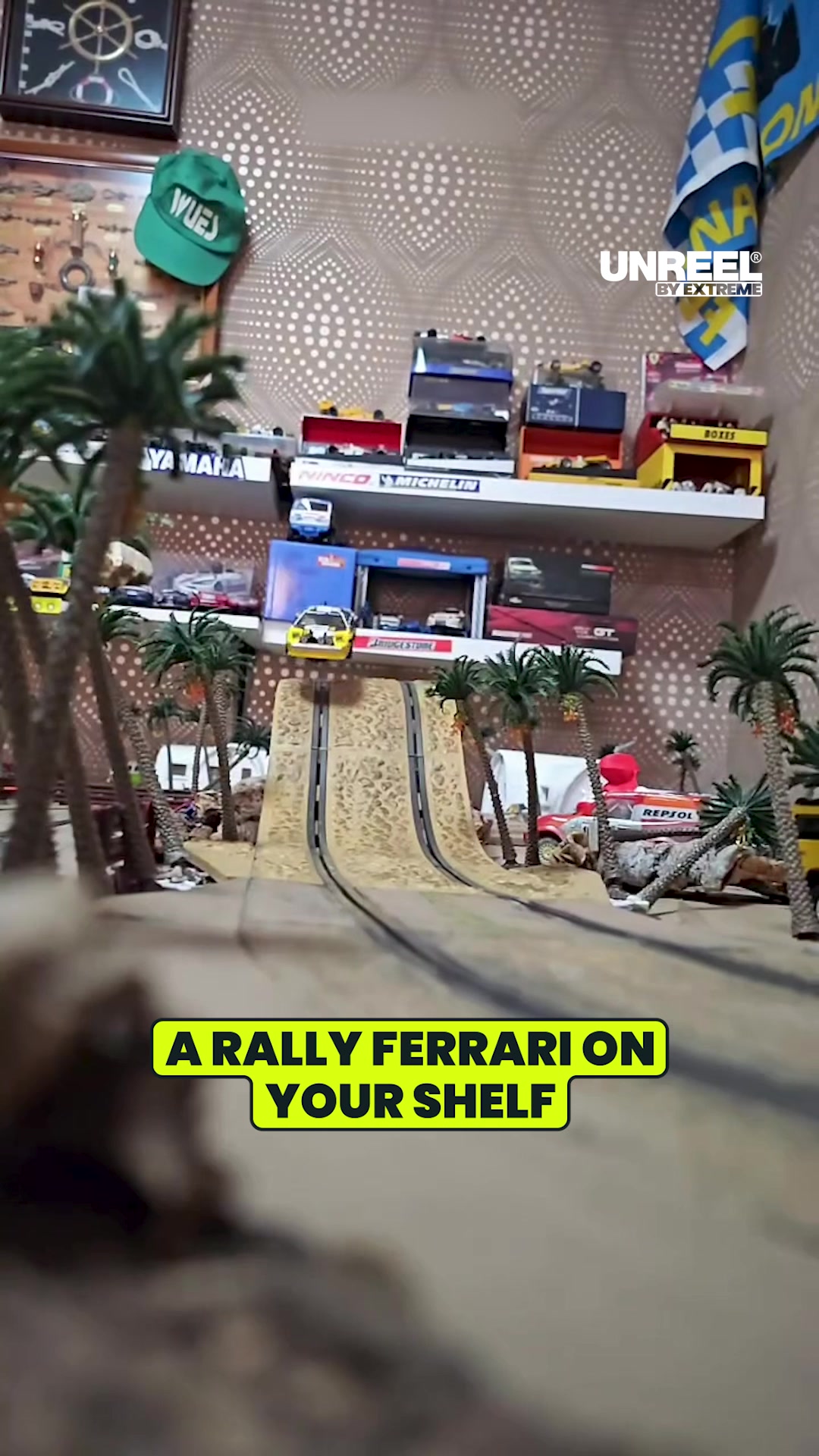 Mini Ferrari 308 GTB rally slot car—Michelotto legend on a dirt track!