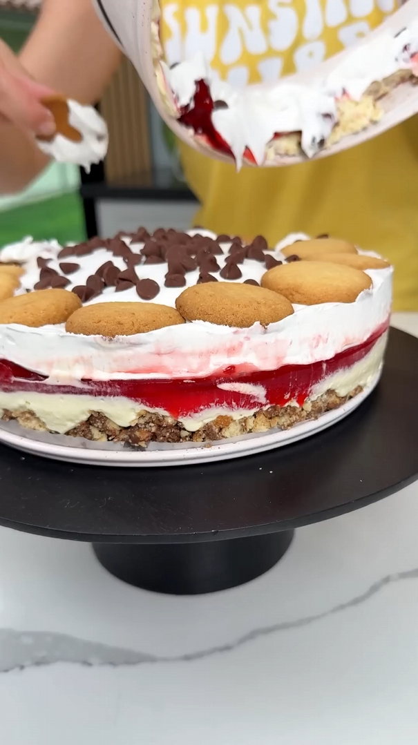This no bake Nutella dessert has a cookie crust and takes almost no time